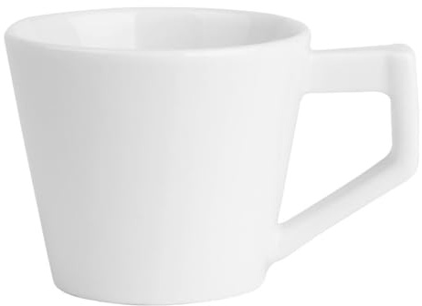 Olympia Whiteware Deco Cups 80ml Porcelain, Dishwasher Safe, Pack, 80 ml | Includes six durable, stackable cups with an elegant deco design, perfect for busy cafes and commercial catering.