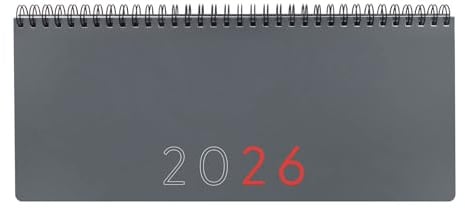 Finocam - Terminplaner + Notizen, Wochenansicht 2026, Wochenansicht + Notizen Januar 2026 - Dezember 2026 (12 Monate), Grau, Spanisch