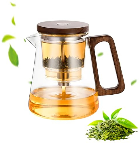 QUTHZZHY Magic Teekanne Glas mit Sieb, 800 ML Teezubereiter für Losen Tee, Magische Teekanne, Teapot Glas, Magnetische Glasteapot für Blütentee und Losen Tee, Teeliebhaber Geschenke