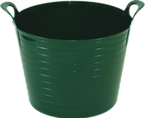 Flexi Tub – Heavy Duty Flexible Bucket, Rubber Bucket & Garden Trug for Gardening, Cleaning, Storage | Multi-Purpose Flexi Tubs Garden Bucket (Dark Green, 26 Ltr)