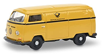 Schuco 452660500 VW T2a DBP, Kastenwagen mit Hochdach, Modellauto, Maßstab 1:87, gelb