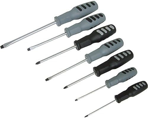 Silverline SD14 Soft-Grip Magnetic Tip Screwdriver - Set of 7