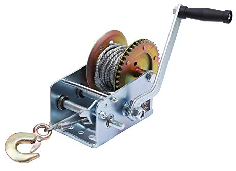 KATSU Handwinde 2500LB 1100KG mit 10m Stahldrahtseil, Heavy Duty Manuelle Seilwinde Auto Boot LKW Anhänger Winde 325935