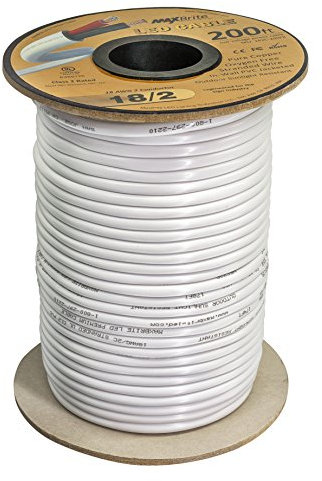 200 ft. 18AWG Low Voltage LED Cable, 2 Conductor, Outdoor Rated, Jacketed in-Wall Speaker Wire UL Listed Class 2, Sunlight Resistant
