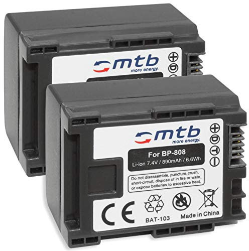 2X Akku BP-808 für LEGRIA FS22, FS36, FS37, FS46, FS200, FS305 … (Siehe Liste)