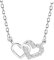 Sofia Milani - Damen Halskette 925 Silber - mit Zirkonia Steinen - Doppel mit Herz Anhänger - 50053