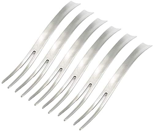 Easycomf Fruit Forks Fourchettes à apéritif Petites fourchettes Fourchettes à dessert en acier inoxydable, 5 pouces (6 pièces) (Fourchettes à fruits)
