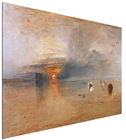 Bilderwelten Alu-Dibond - Kunstdruck William Turner - Strand bei Calais, Fischerfrauen sammeln Köder EIN - Romantik Quer 2:3, Aluminium Print Wandbild Alu-Bild Wall Art, Größe HxB: 40cm x 60cm