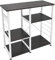DlandHome Etagères de Cuisine pour Le Stockage 90 x 39 x 83 cm Meuble Rangement Desserte de Cuisine Étagère de Micro-Ondes en métal et Bois Noir