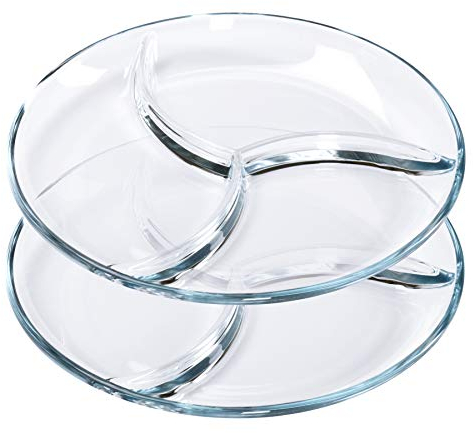 2 Fondueteller/Servierteller, Ø 25 cm Dessertteller Glas