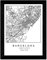 Nacnic Lámina Mapa de la Ciudad Barcelona Estilo nordico en Blanco y Negro. Poster tamaño A4 Sin Marco Impreso Papel 250 gr. Cuadros, láminas y Posters para Salon y Dormitorio