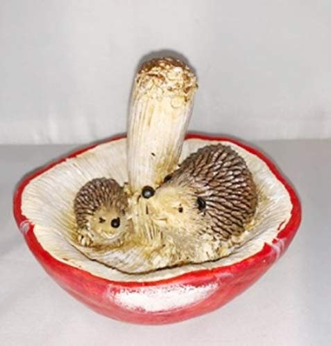 HPS Deko - Pilz umgedreht mit 2 Igeln 12xH10,5 cm rot-Weiss