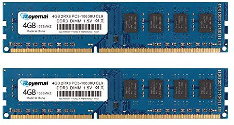 PC3-10600U 8GB Kit (2X4GB) DDR3 10600 1333MHz PC3-10600 4GB 2Rx8 240-pin Dimm CL9 1.5V Desktop RAM modulo di memoria