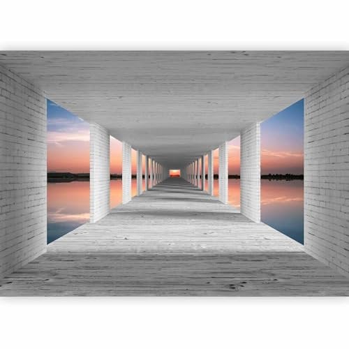 murando Fotomurales autoadhesivos 3D Effecto 343x256 cm Papel Pintado Decoración de Pared Murales Pegatina decorativos adhesivos 3d moderna de Diseno Fotográfico - Playa Mar Cielo n-A-1037-a-a