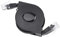 fasient Retractable LAN Cable non-breakable type CAT6 1m [Black] RJ45 Network LAN Modem Router Computer Switches Cable