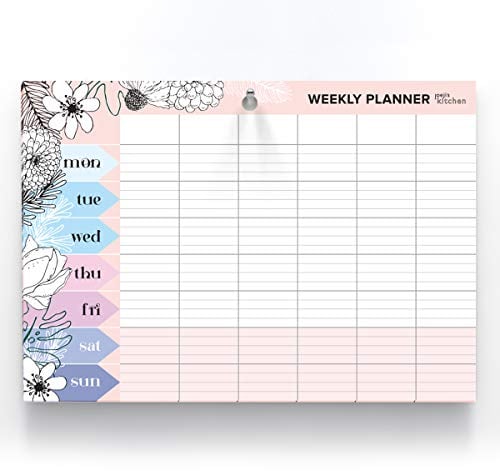 Joeji's Kitchen Wochenplaner Kühlschrank Abreißblätter, 60 Seiten - kühlschrank planer Gestanztes Loch zum Aufhängen Ihres Plans Weekly Planner Block für Organisation und Produktivitäts