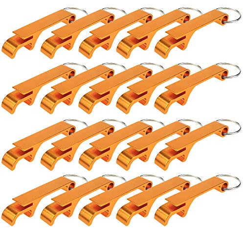 Yootop 20 Pcs Antler Design Bottle Opener Keychain Pendants, Aluminum Portable Keyring Beer Bottle Opener Pocket Small Bar Claw Beverage Multi-functional Tool, Orange