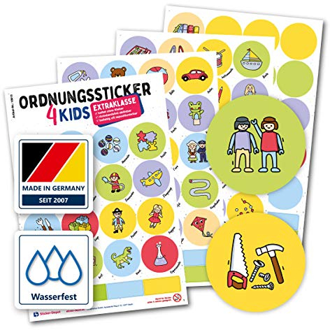 Typographus - 104 kindgerechte Aufkleber für Spielzeugkisten, Boxen & Möbel | Extraklasse | Sorgen für Ordnung im Kinderzimmer - Ordnungssticker, Lernen, Aufbewahrung, Ordnungssystem (Extra Klasse)