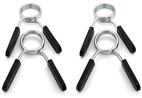 Voarge Set di 4 morsetti a leva per manubri, staffe per manubri, sollevamento pesi, fissaggio manubri, bloccaggio, 30 mm, clip a molla, bilanciere
