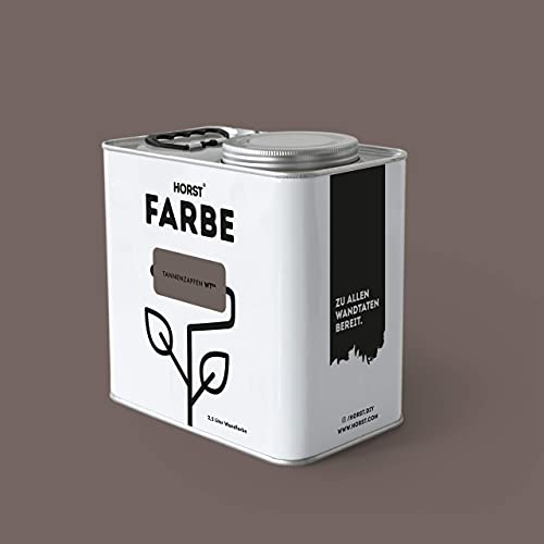 HORST Wandfarbe Tannenzapfen 2,5L - Hochwertige Innen-Farbe - Hohe Deckkraft & Schnelltrocknend - Geruchsneutral - Spritz- & Tropffrei - 100% Natürlich - Braun