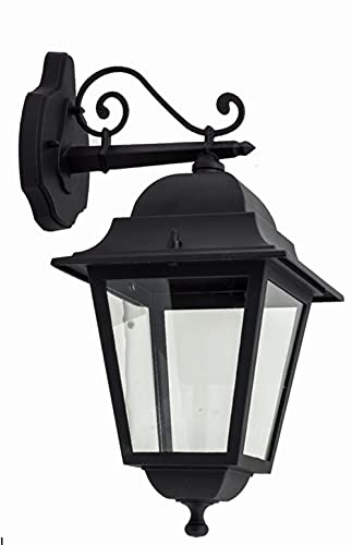 Licht-Erlebnisse Außen Wandleuchte antik Schwarz Aluminium IP44 Rustikal E27 JENIFER Lampe Außen Hof Hauseingang