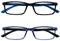 OPULIZE See 2 Pack Blue Light Blocking Reading Glasses Black Blue Computer Gaming Anti Glare Mens Womens BB9-13 +1.50
