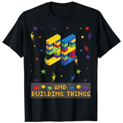 98 and Building Things Bricks Builder Party 90 Eight T-Shirt
