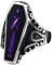 HIJONES Herren Gotisch Vampir Skelett Sarg Lila Stein Edelstein Ring aus Edelstahl Punk Rock Halloween Schmuck Silber Größe 68