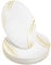 STACKABLES ~ Pack of 20 Hard Plastic Plates ~ 9 inch Dinnerware White Plates with Gold Design ~ Lightweight Flexible Reusable Dishware Party Plate Set