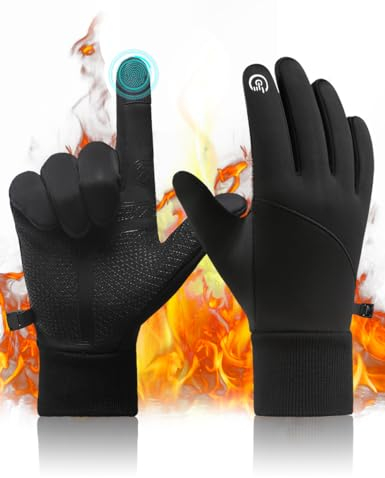 CRAZY SHARK Fahrradhandschuhe Warme Winterhandschuhe Touchscreen Sporthandschuhe Radsporthandschuhe Winddichte rutschfeste Handschuhe für Herren Damen zum Radfahrren Laufen Joggen Wandern