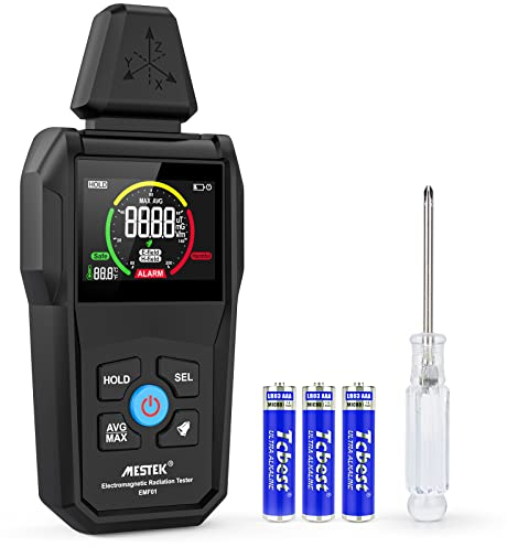 EMF-Messgerätee Dosimeter Elektromagnetischer Strahlungsdetektor zur Messung von Radioaktivität 3-Farbanzeige mit Farbanzeigebildschirm und akustischem Alarm EMF Meter EMF Detector