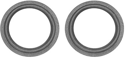 Rebower 2 Stück Lautsprecher-Schaumkanten-Surround-Ringe perforierte Gummi-Subwoofer-Ringe Ersatzteile [für Reparatur oder DIY-Subwoofer-Dekoration] – 4,5 Zoll/Schwarz