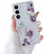 DEFBSC Weiche Hülle Kompatibel mit Samsung Galaxy S23, Transparent Florale Blumen Muster Design für Mädchen Klar TPU Dünne Stoßfest Kratzfestes Handyhülle Schutzhülle - Lila Pfingstrose