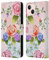 Head Case Designs Rosa Florales orgánicos Carcasa de Cuero Tipo Libro Compatible con Apple iPhone 13