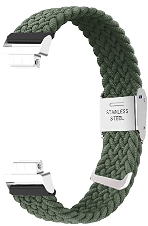 Dehnbarer Wristband für Fitbit Inspire 2 / Inspire 3 Armband, Geflochtenes Nylon Stoff Solo Loop Band für Damen Herren, Verstellbares Ersatzarmband Kompatibel mit Fitbit Inspire 2 / Inspire 3 (E)
