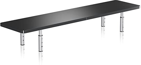 suptek Wooden Monitor Stand Riser for Computer, Laptop, Printer, Notebook and Flat Screens, 800x200mm Vented Platform, Max 30kg, 3 Adjustable Heights with Extra Large Underneath Storage Space MST016
