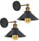 Comely 2 Stück Vintage Wandlampe, Schwarze Wandleuchte Industrial Design, 180° Verstellbare Wandlampe E27 max. 40W Deckenspots Innen für Wohnzimmer Schlafzimmer Büro Küche Flur