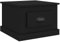 vidaXL Coffee Table - Black Square Living Room Table with Drawer - Compact Design - Durable Engineered Wood