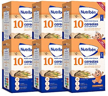 Nutribén 10 Cereales con un toque de Miel | 600g | Vitaminas y Calcio | Alimento para Bebés a partir de 6 meses | Con gluten | Sin aceite de palma