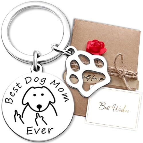 Aotoyou Schlüsselanhänger für Hunde Mutter, Katzen Mutter, Geschenkidee für Hund oder Katze, Best Hundemama, Geschenk für Frauen