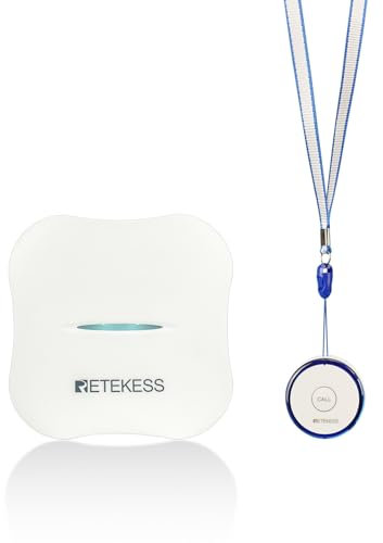 Retekess TH011-TH013 WiFi Smart Notrufknopf für Senioren, SOS Notrufknopf für Senioren Auf Handy, Zwei Mainframe Netzteile, Mobiler APP Empfang ältere Menschen mit Behinderungen