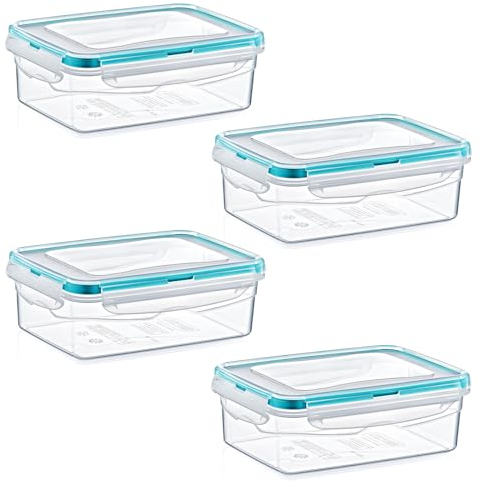 astor24 Premium Frischhaltedosen - Mealprep - 4x 800ml - 100% luftdicht und auslaufsicher -40 bis +100 Grad - Aufbewahrungsbox - Vorratsdosen - Spülmaschinen- Gefrierschrank geeignet - BPA frei