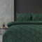 Linen Home Pintuck Double Duvet Cover Set Bottle Green Pinch Pleat Soft Microfibre Double Bed Quilt Cover with 2 Pillowcases, Easy Care Wrinkle Free Double Bedding Set of 3 Pcs (Bottle Green, Double)