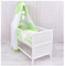 Generisch Baby Delux Babybett Komplett Set 9-TLG Kinderbett umbaubar zum Juniorbett 70x140 Matratze Jack Bettset Chiffonhimmel (Esel grün)