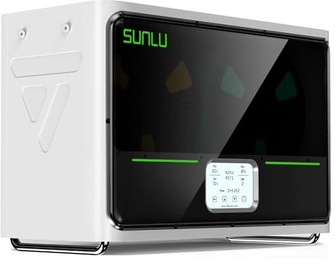 SUNLU Filament Trockner Box S4, 2025 Neue Generation 3D Drucker Filament Dryer, Große Kapazität Filament Trockenbox,Auto Feuchtigkeitsregelung, Schnelle Heizung, Temperaturausgleich, Weiß