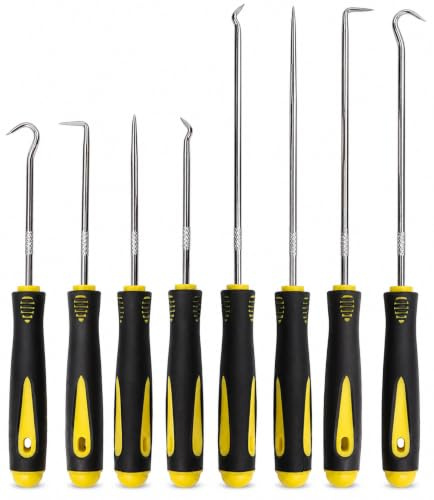 Juego de 8 ganchos y destornilladores mecánicos de precisión, juego de ganchos y destornilladores mecánicos, herramienta para desembocar la puerta extractor junta inyector, ganchos de largo alcance