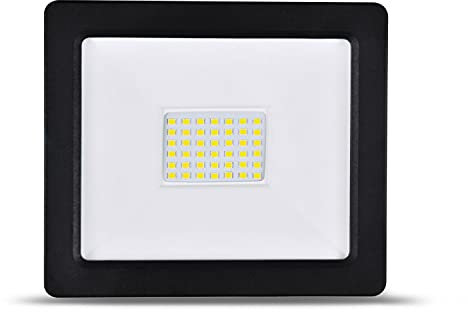 EGB Smart Lighting LED Strahler Flutlichtstrahler Slim 50W / 4.000lm / 120° / 4.000K Neutralweiß / +20cm Kabel