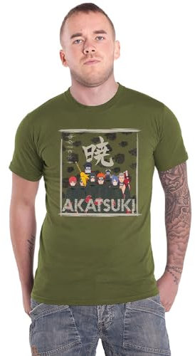 Naruto Akatsuki Clan Männer T-Shirt grün M 100% Baumwolle Anime, Fan-Merch, Filme, TV-Serien