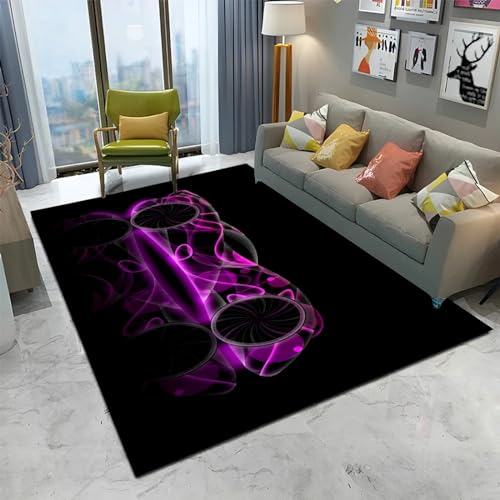 Wohnzimmer-Teppich Für Den Innen- Und Außenbereich, 3D-Gedruckte Zukünftiger Sportwagen Hd-Konzeptauto-Cartoon, Weiche, rutschfeste Bodenmatte Für Küche, Sofa, Flur, Schlafzimmer, Wohnkultur 2-9H1J5