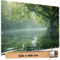 TRIOSK Sichtschutz Garten Deko Zaun Plane Blickdicht groß mit Zaunblende Motiv Flussbaum Nebel Fluss Wasser Baum für Zaunelement Doppelstabmatten Stabmattenzaun Gartenzaun PVC 250x180 cm
